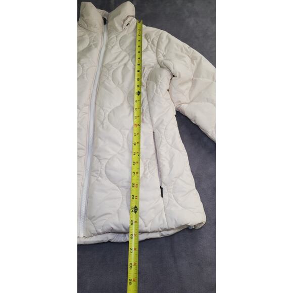 Columbia Omni-Heat Sz S Heavenly Long Puffer Jacket Womens Beige Jacket Winter 4 - Picture 2 of 11